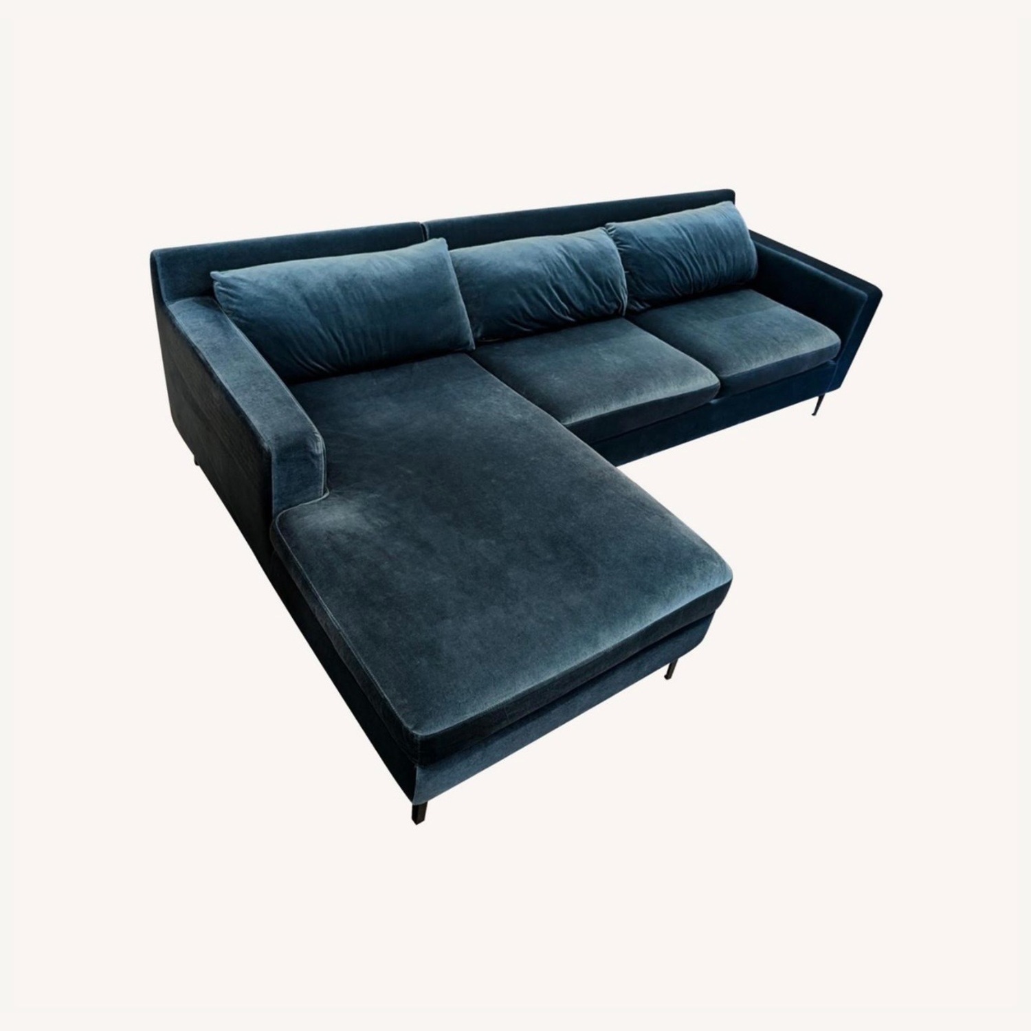 Nora Velvet 84” Blue Velvet 3+ Seater Sofa - image-5