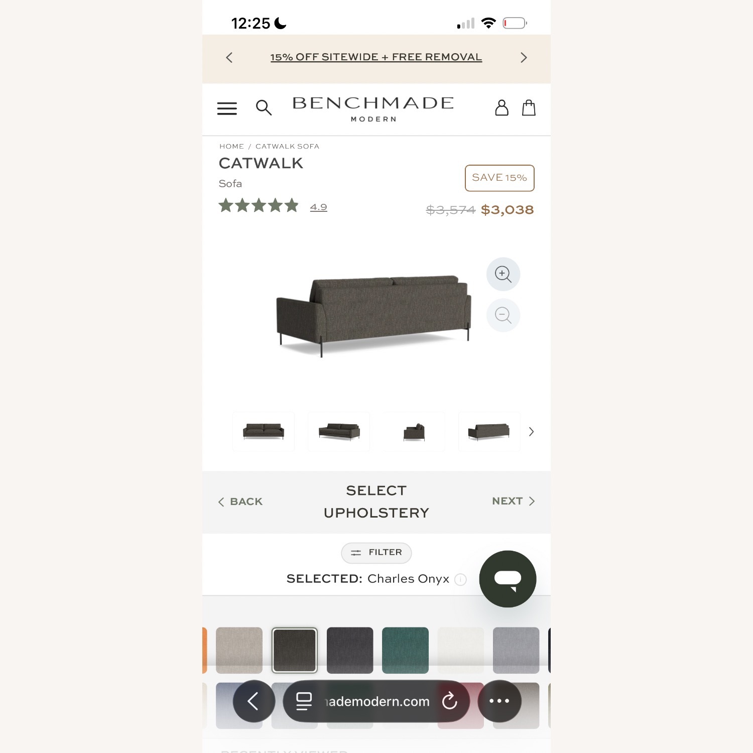 Bench made Modern Catwalk Gray Sofa  - image-3