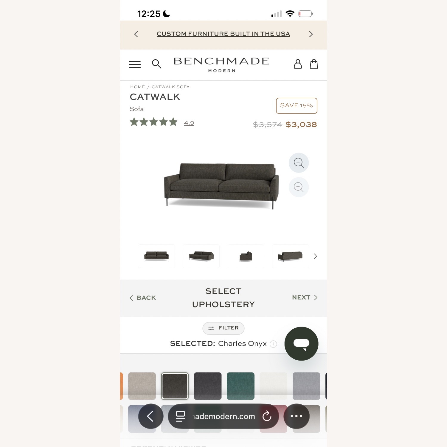 Bench made Modern Catwalk Gray Sofa  - image-2