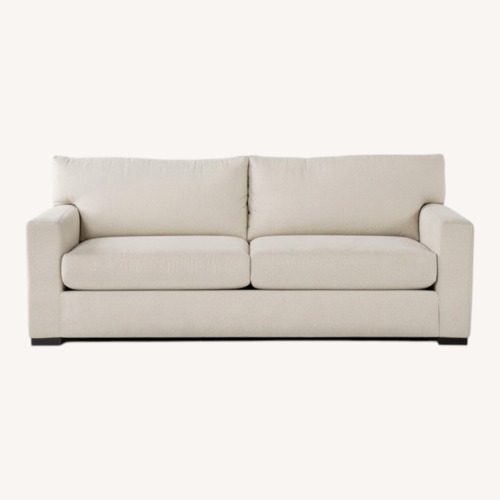 Used Living Spaces White Fabric 2 Seater Sofa for sale on AptDeco