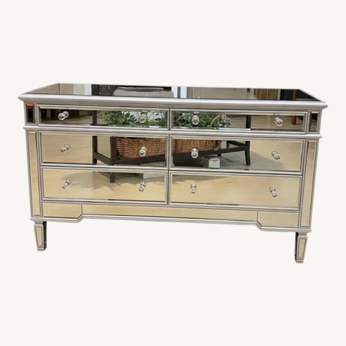 Used Willa Arlo Interiors Ake Mirrored 6-Drawer Dresser for sale on AptDeco