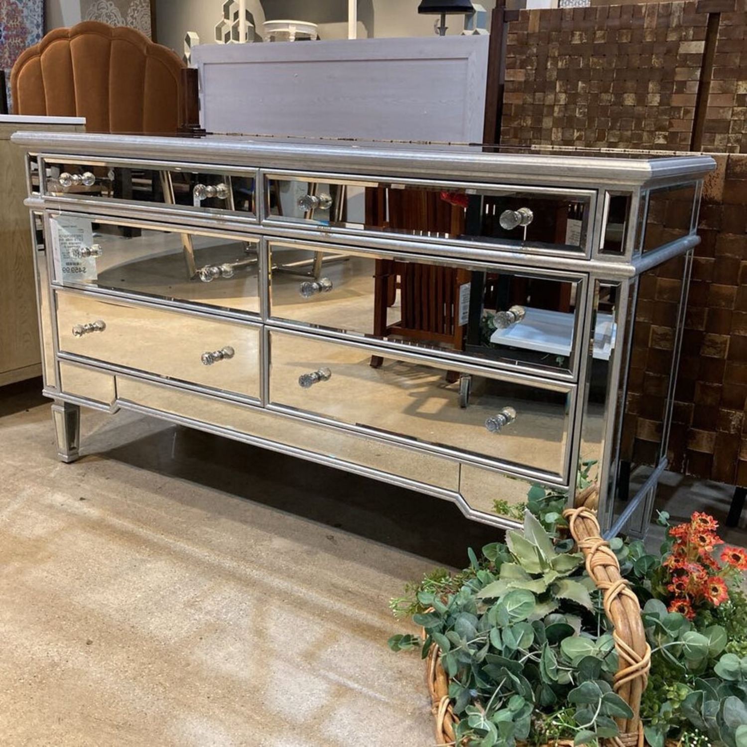 Willa Arlo Interiors Ake Mirrored 6-Drawer Dresser - image-2