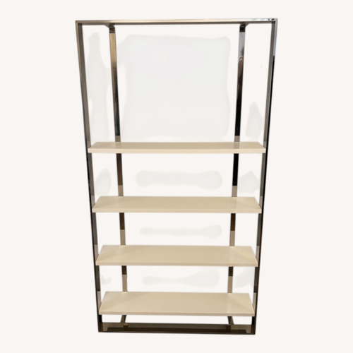 Used Modern High Gloss & Stainless Steel Bookshelf for sale on AptDeco
