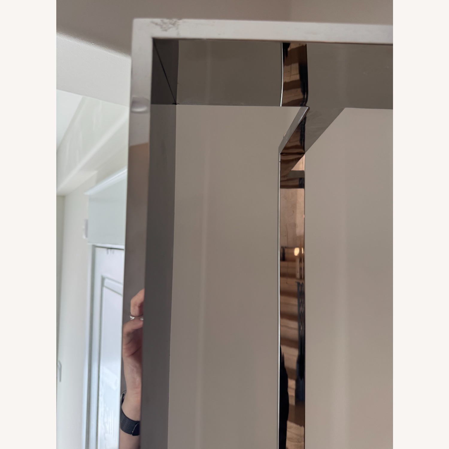 Modern High Gloss & Stainless Steel Bookshelf - image-6