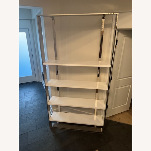 Used Modern High Gloss & Stainless Steel Bookshelf for sale on AptDeco
