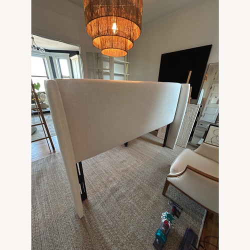 Used Natural Linen Headboard for sale on AptDeco