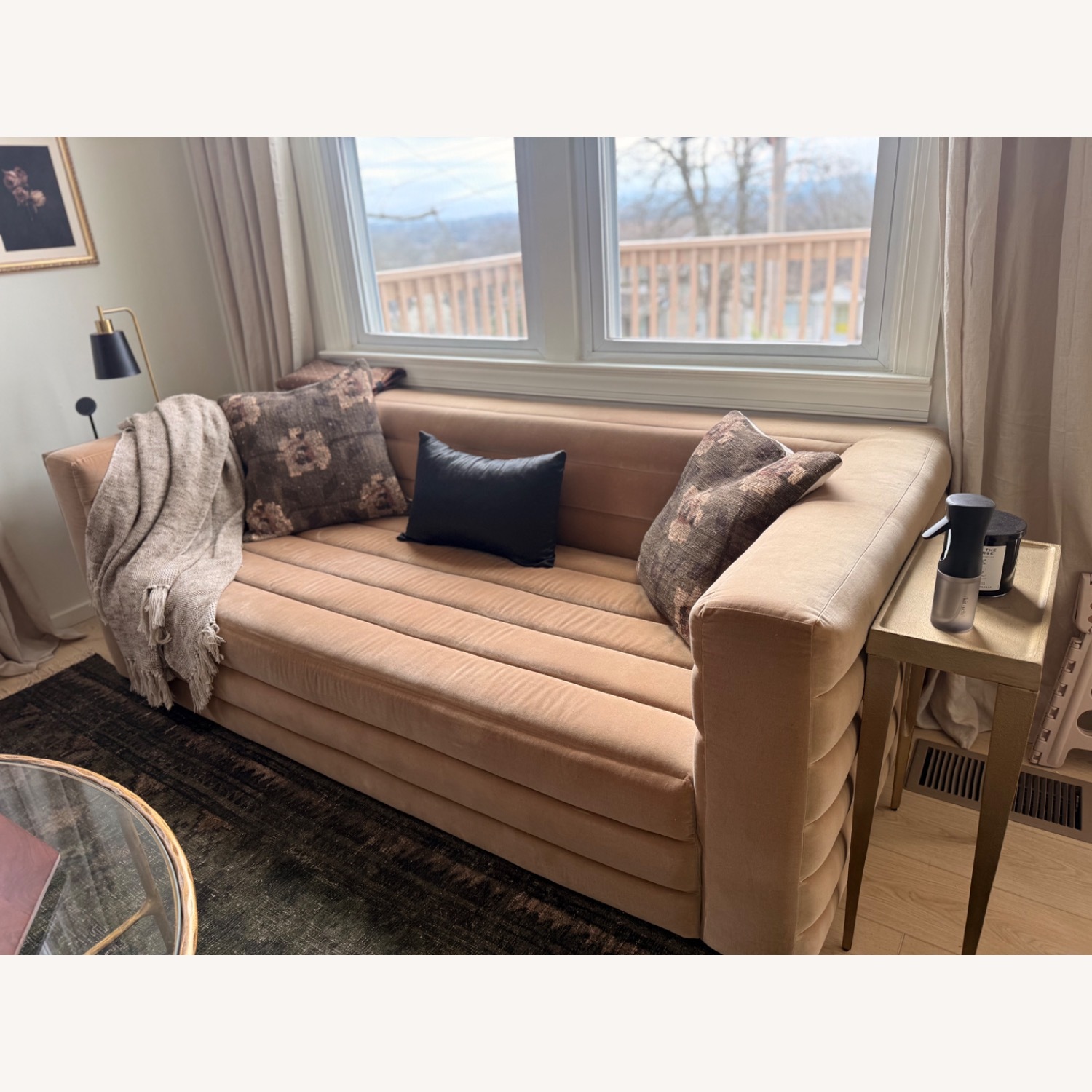 CB2 Strato Gold Velvet 3+ Seater Sofa - image-5