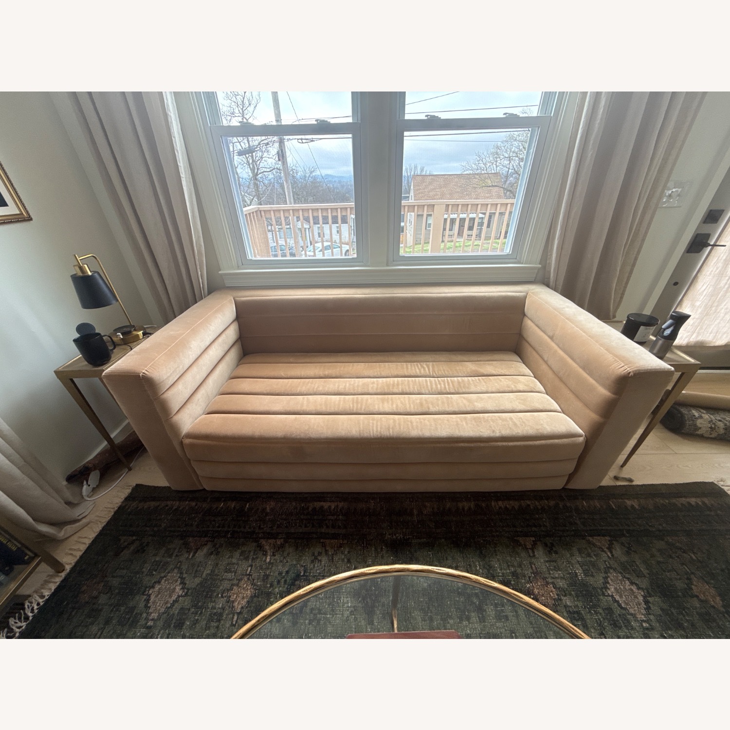 CB2 Strato Gold Velvet 3+ Seater Sofa - image-2