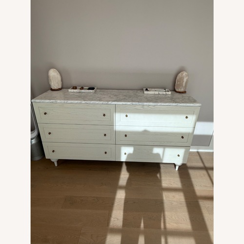 Used Anthropologie Fern 6 Drawer Dresser Marble  for sale on AptDeco