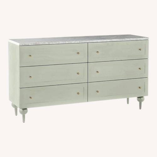 Used Anthropologie Fern 6 Drawer Dresser Marble  for sale on AptDeco