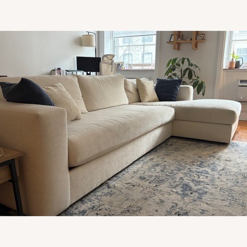 Used Pottery Barn Carmel Fabric 2 Piece Sectional for sale on AptDeco