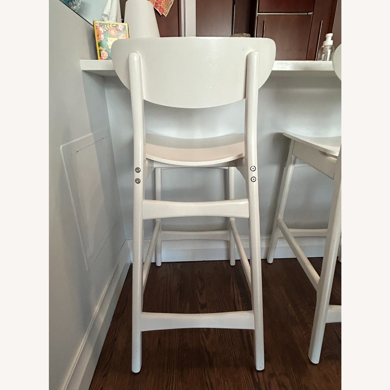 West Elm Classic Cafe White Wood Counter Stools - image-4