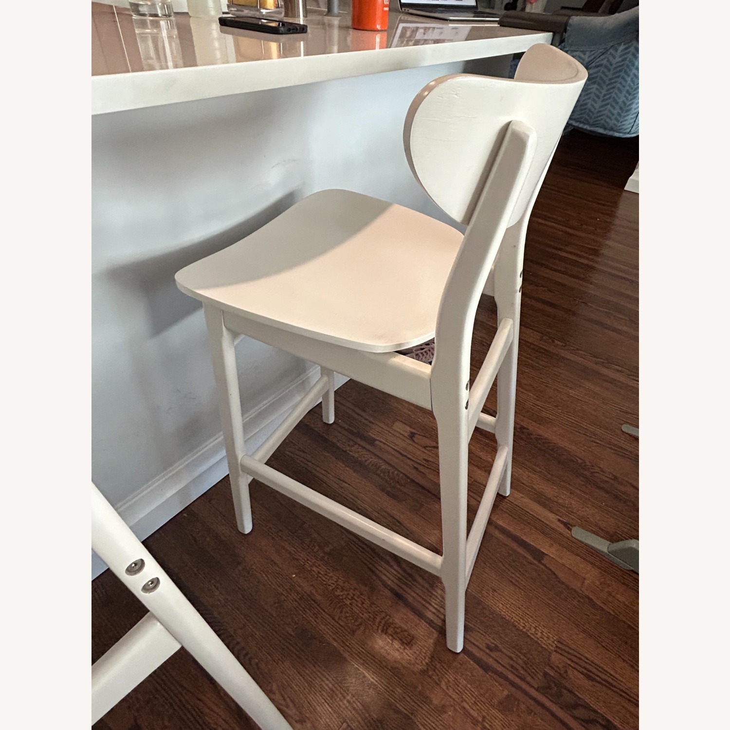 West Elm Classic Cafe White Wood Counter Stools - image-2
