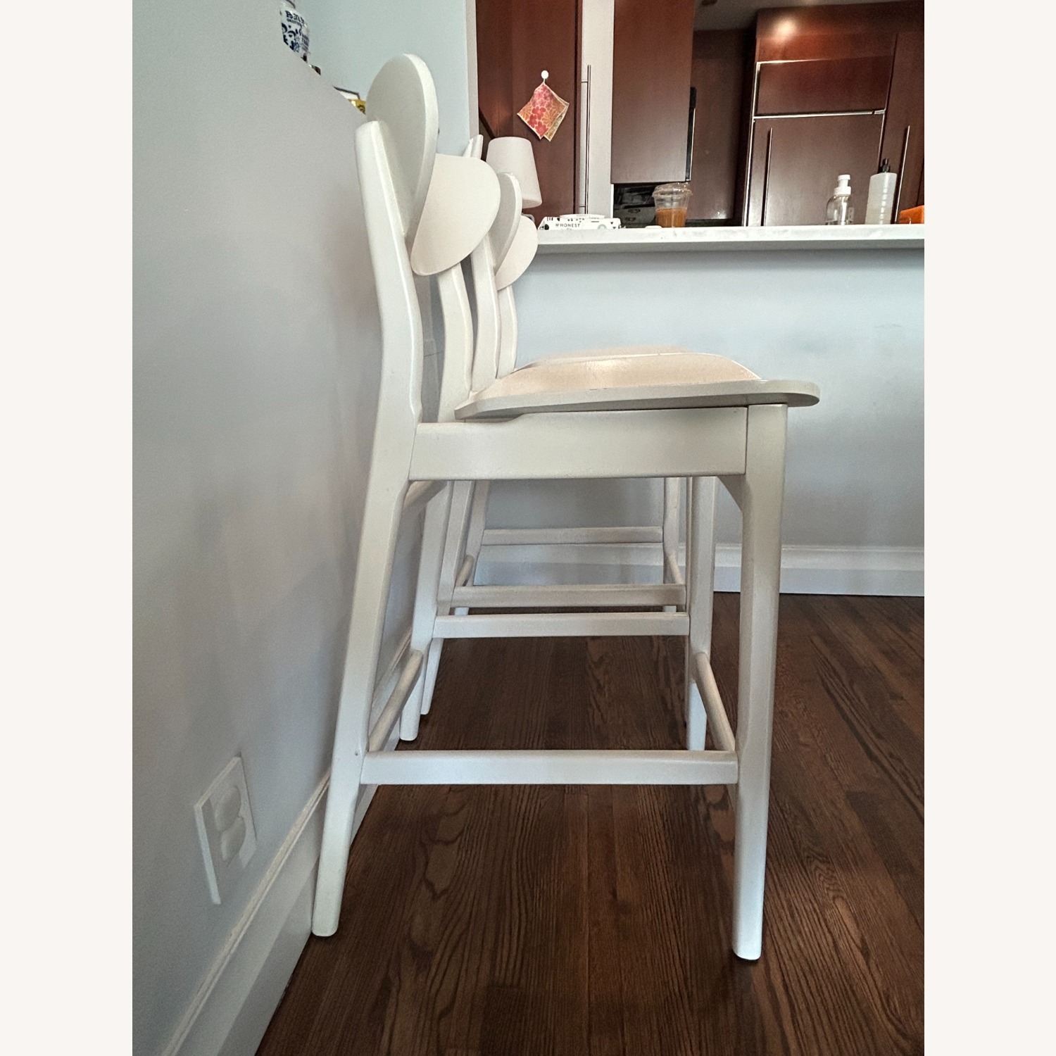 West Elm Classic Cafe White Wood Counter Stools - image-3