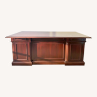 Dark Brown Solid Wood Desk, English Cherry Finish