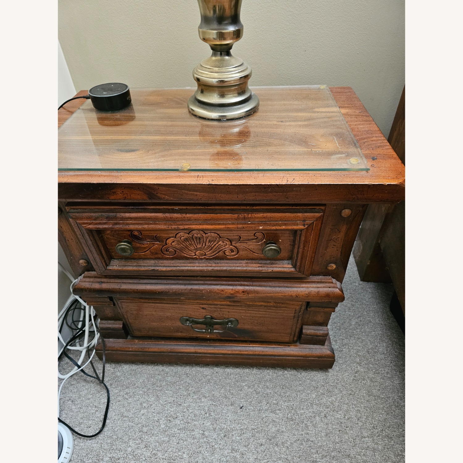 Vintage/Antique Dark Brown Wood Dresser - image-2