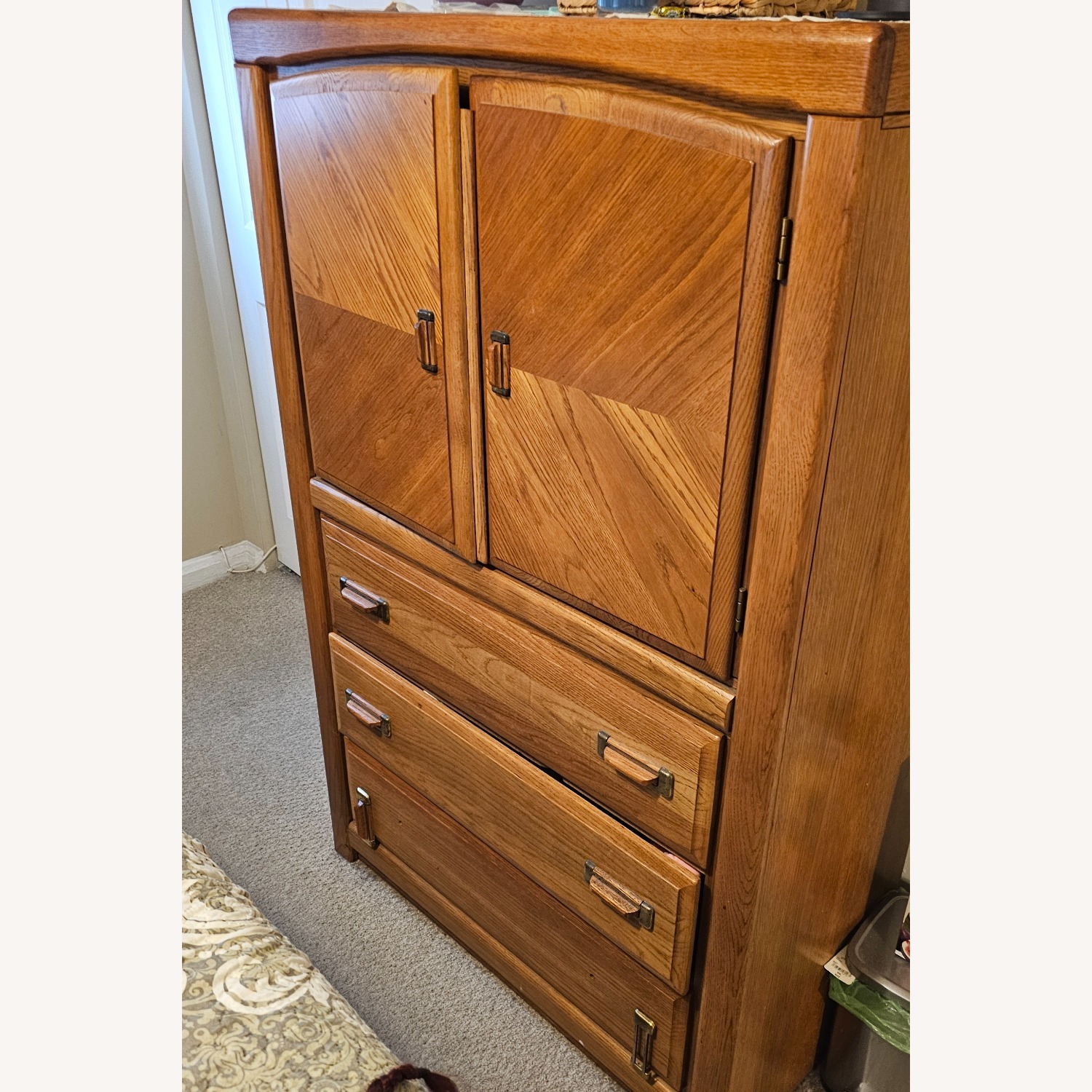 Vintage/Antique Dark Brown Wood Dresser - image-5
