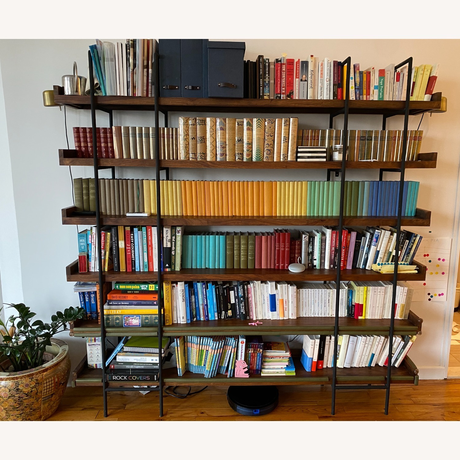 Crate & Barrel Beckett Dark Brown Wood 6-High Storage Bookshelf Sable - image-1