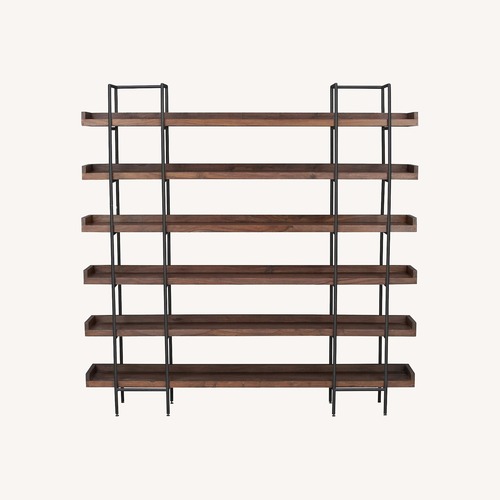 Used Crate & Barrel Beckett Dark Brown Wood 6-High Storage Bookshelf Sable for sale on AptDeco