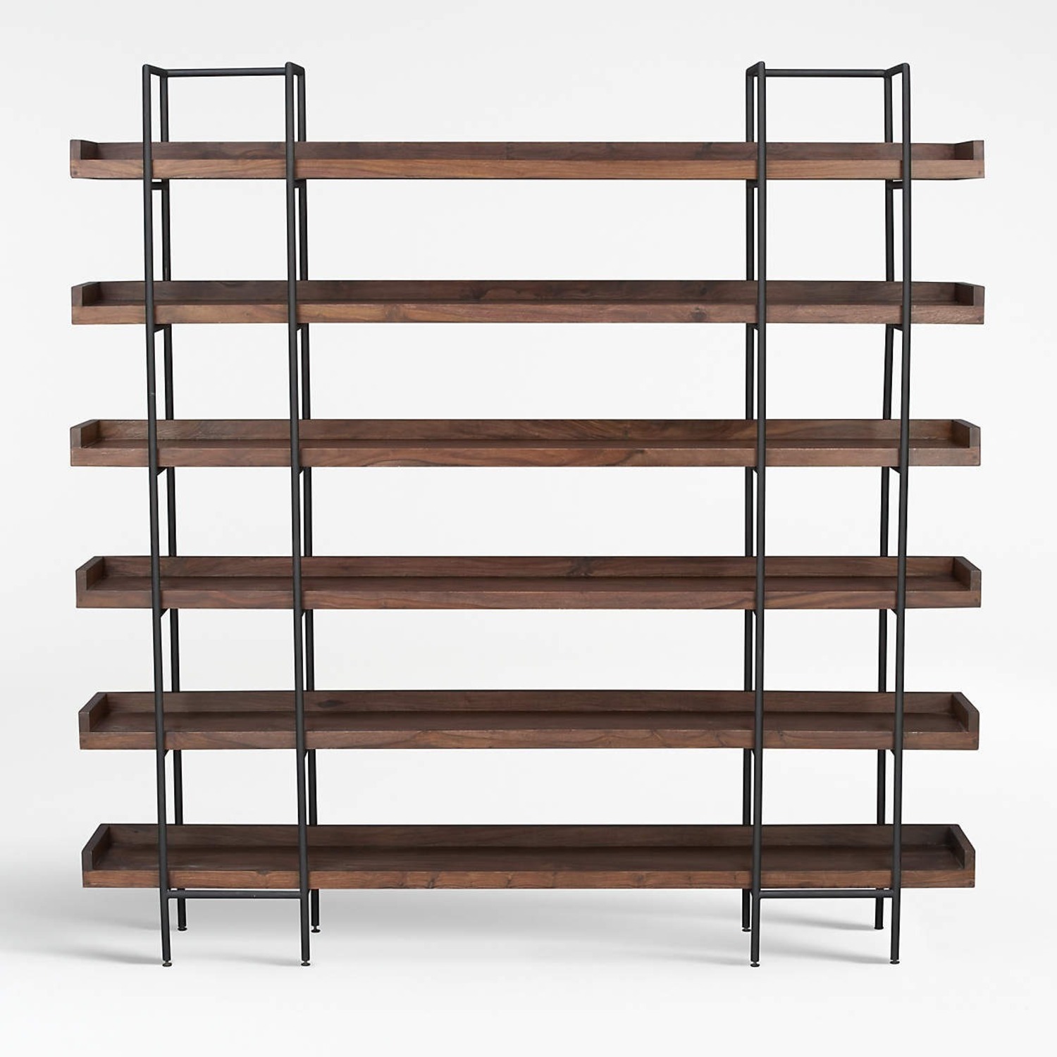 Crate & Barrel Beckett Dark Brown Wood 6-High Storage Bookshelf Sable - image-3
