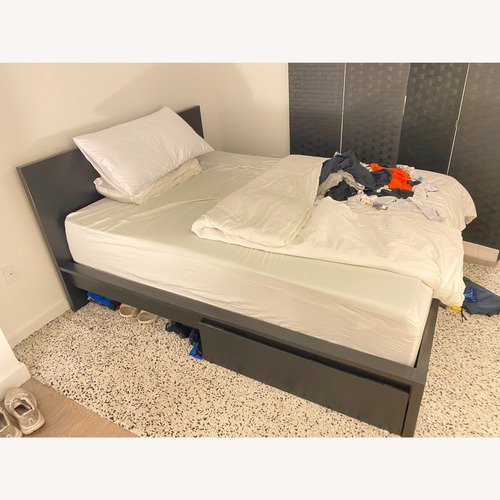 Used IKEA Malm Queen Bed Frame with 2 Storage Boxes for sale on AptDeco