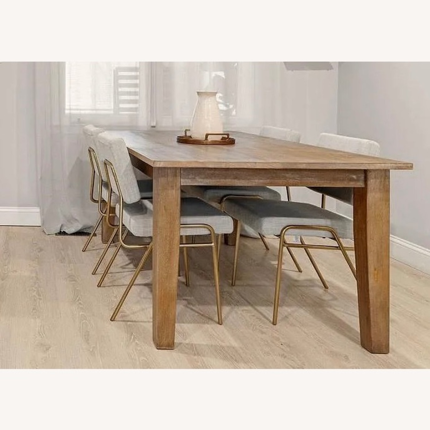 Crate & Barrel Light Brown Wood Dining Table - image-2