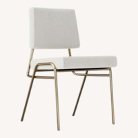 West Elm Wireframe Light Gray Fabric Dining Chair