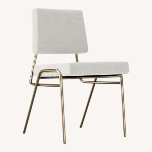 Used West Elm Wireframe Light Gray Fabric Dining Chair for sale on AptDeco
