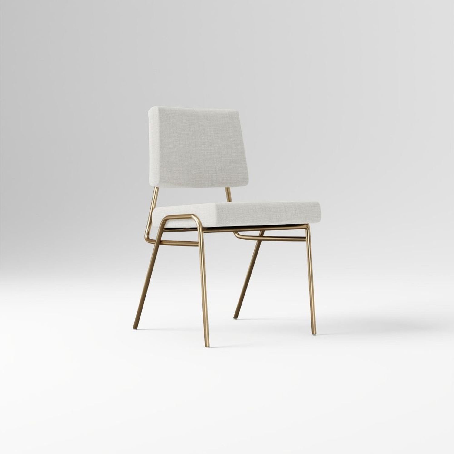 West Elm Wireframe Light Gray Fabric Dining Chair - image-2