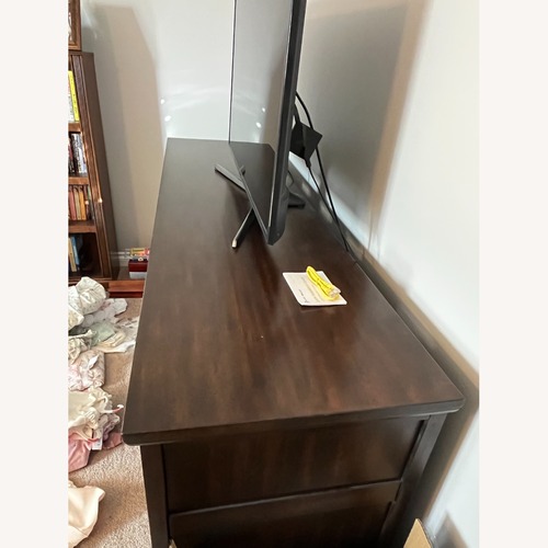 Used Ashley Furniture Dark Brown Wood Media Storage for sale on AptDeco