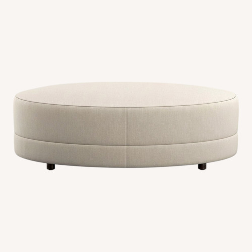Used Crate & Barrel Infiniti Natural Fabric Ottoman for sale on AptDeco
