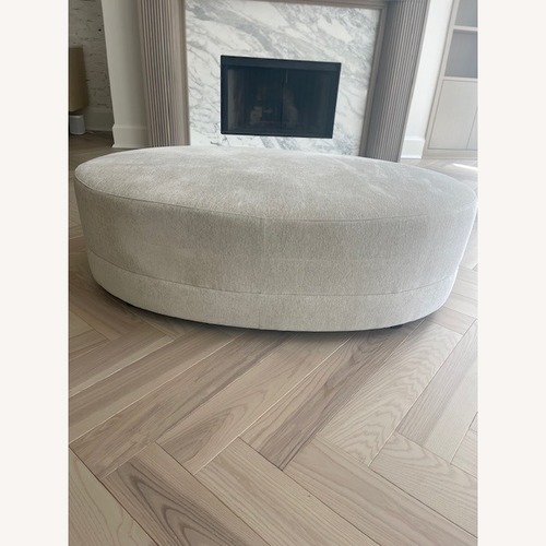 Used Crate & Barrel Infiniti Natural Fabric Ottoman for sale on AptDeco