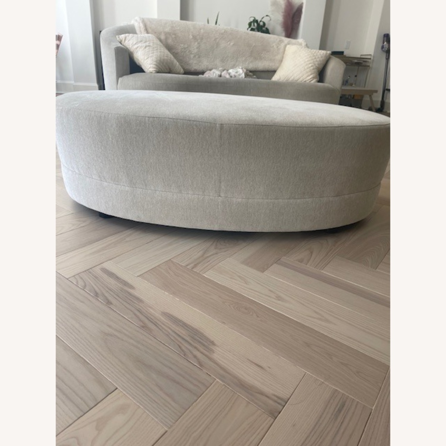 Crate & Barrel Infiniti Natural Fabric Ottoman - image-2