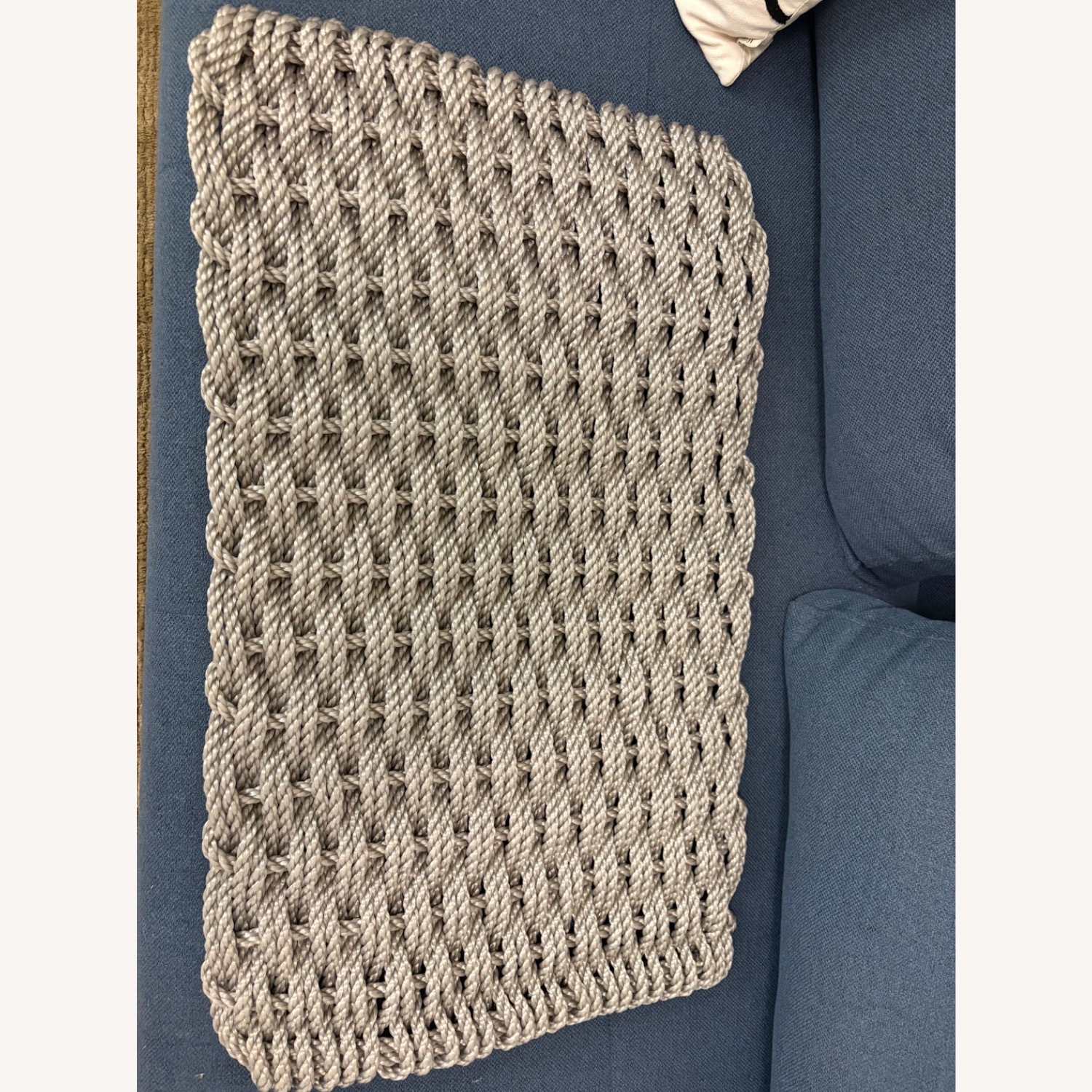 Woven Rope Doormat in Silver  - image-3