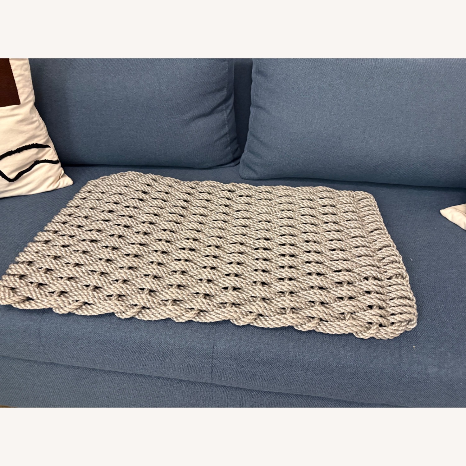 Woven Rope Doormat in Silver  - image-2
