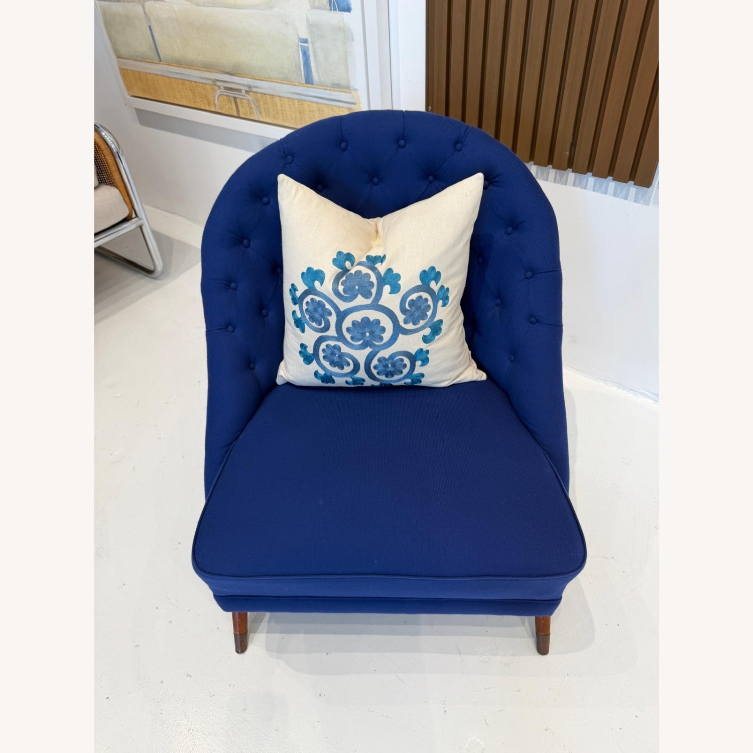 Mid Century Blue Armchair - image-1