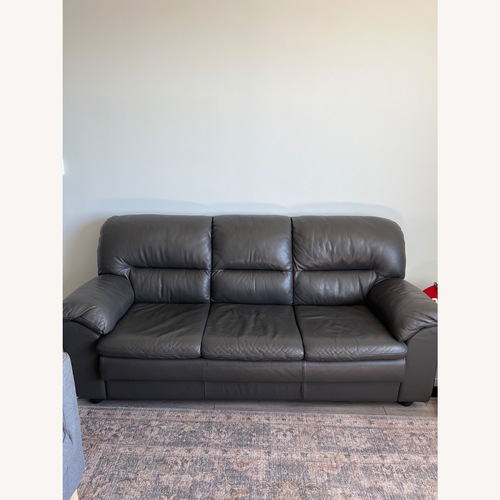 Used Black Leather 3-Seat Couch (Cubo Rosso) for sale on AptDeco