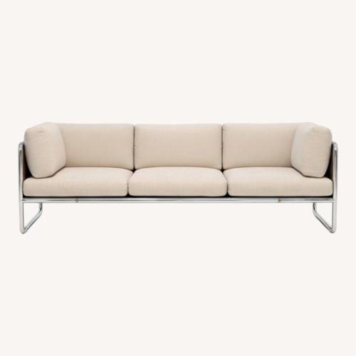 Used Chrome and Cane Natural 3+ Seater Sofa for sale on AptDeco