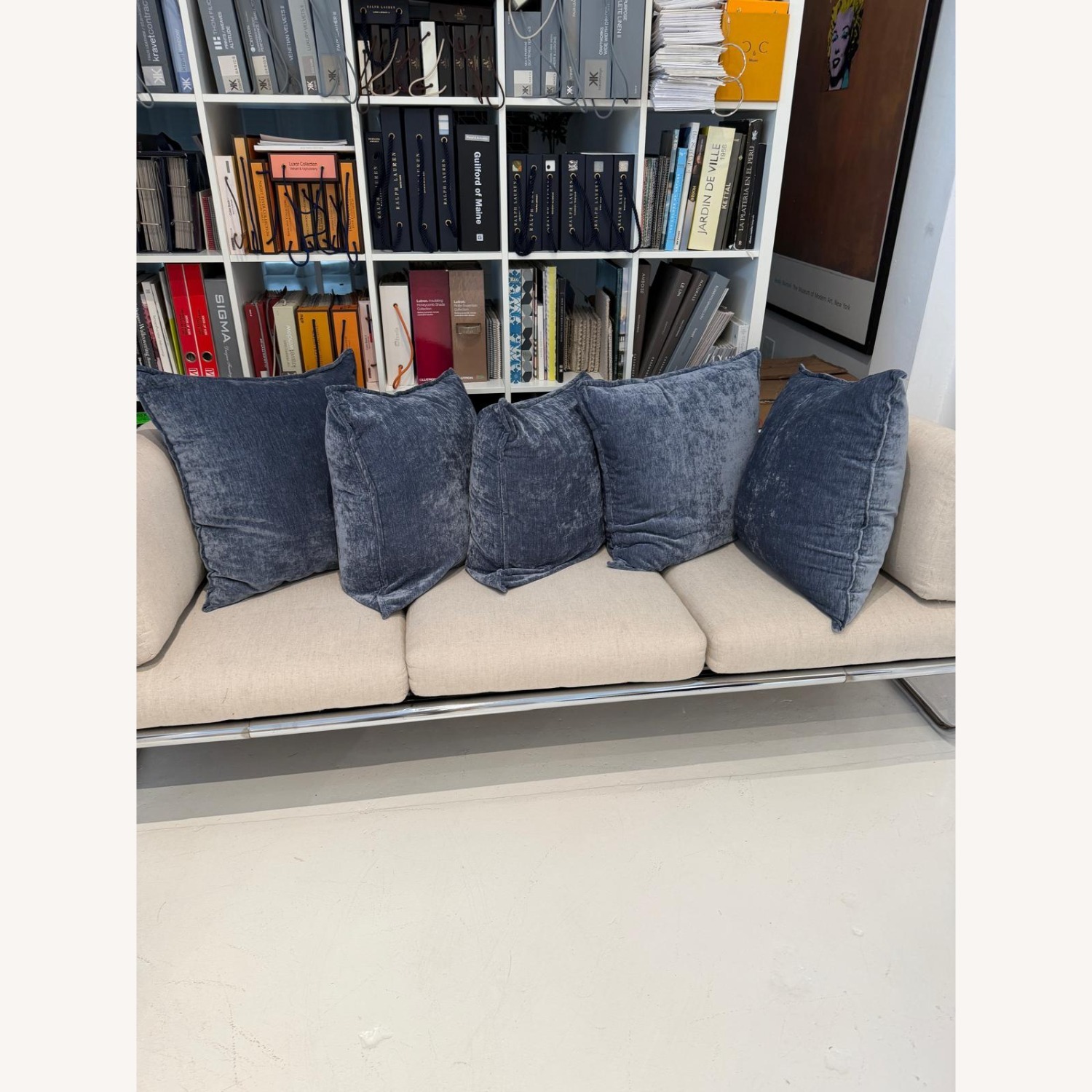 Chrome and Cane Natural 3+ Seater Sofa - image-1