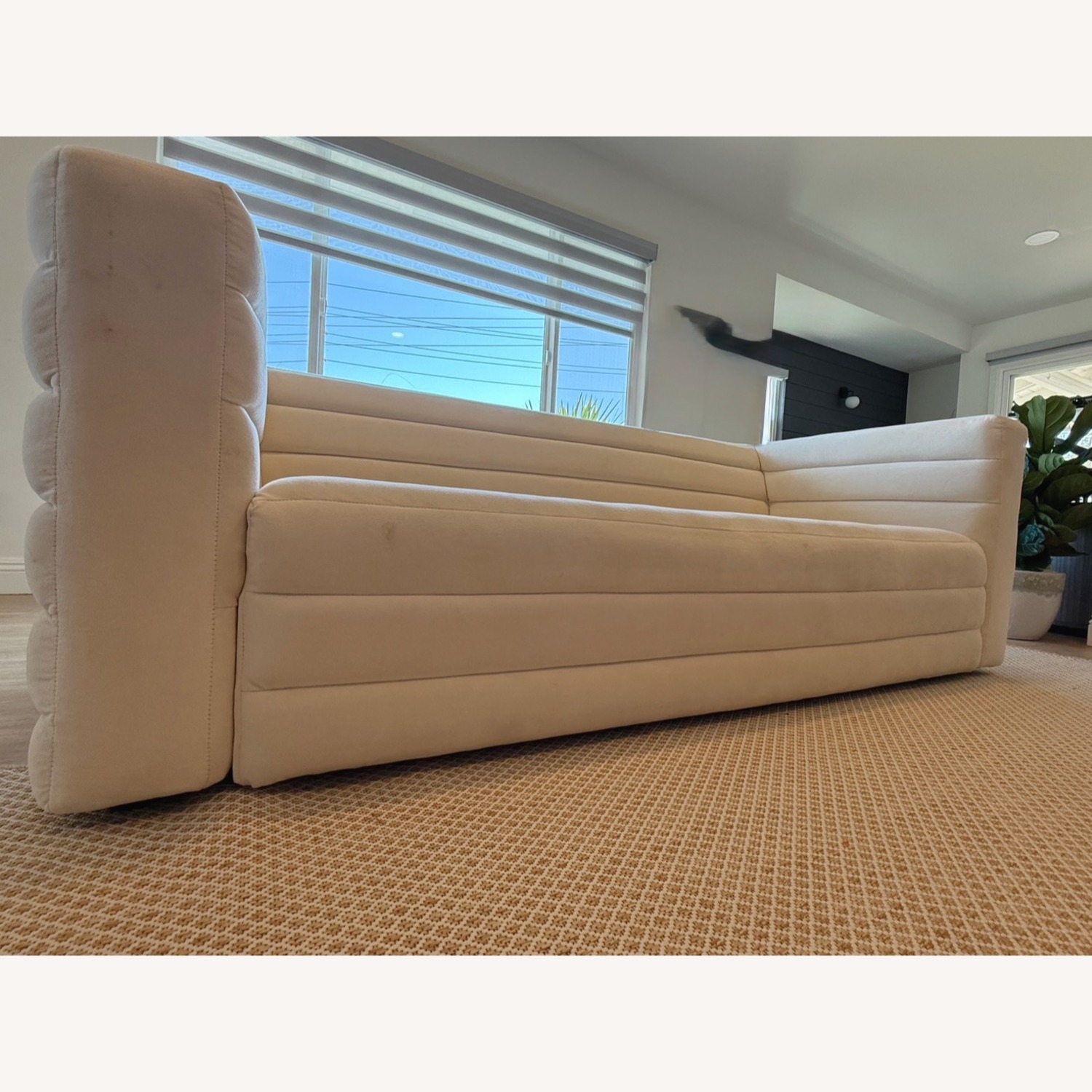 CB2 Strato 80" White Velvet 3+ Seater Sofa - image-4