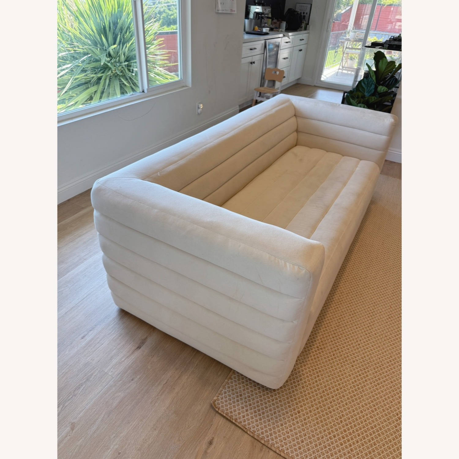 CB2 Strato 80" White Velvet 3+ Seater Sofa - image-2