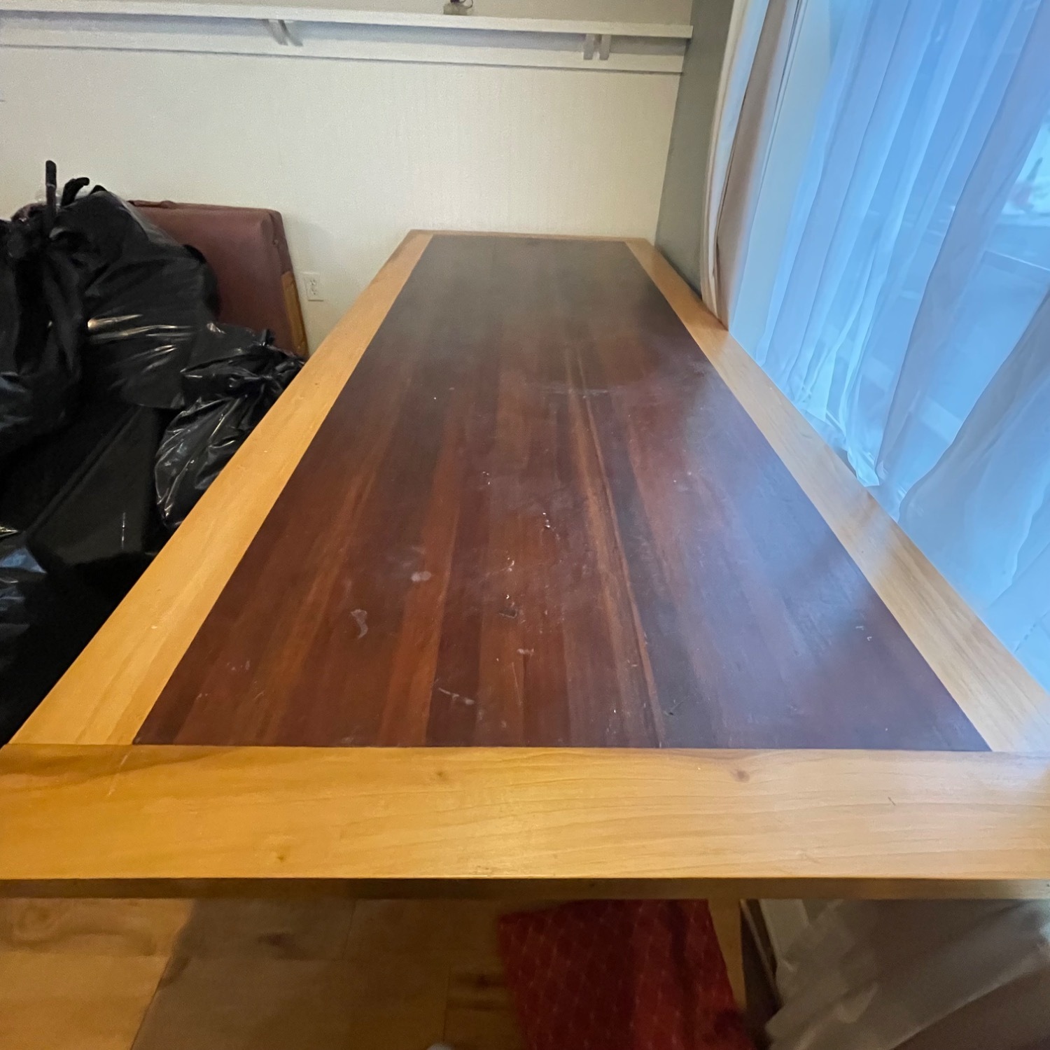 Vintage/Antique Red Wood Dining Table - image-2