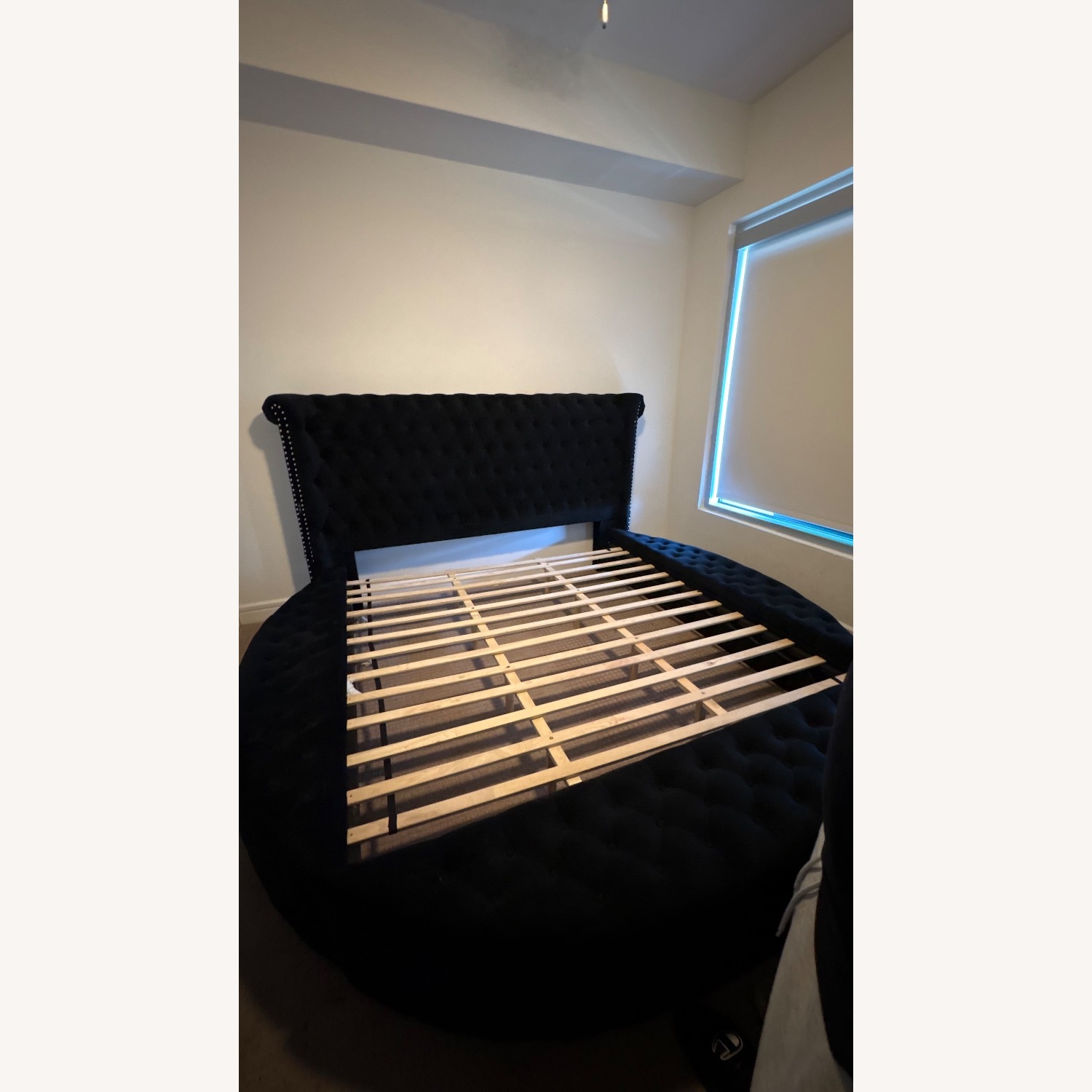 Black Fabric King Bed - image-1