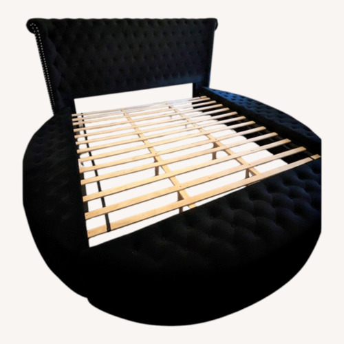 Used Black Fabric King Bed for sale on AptDeco