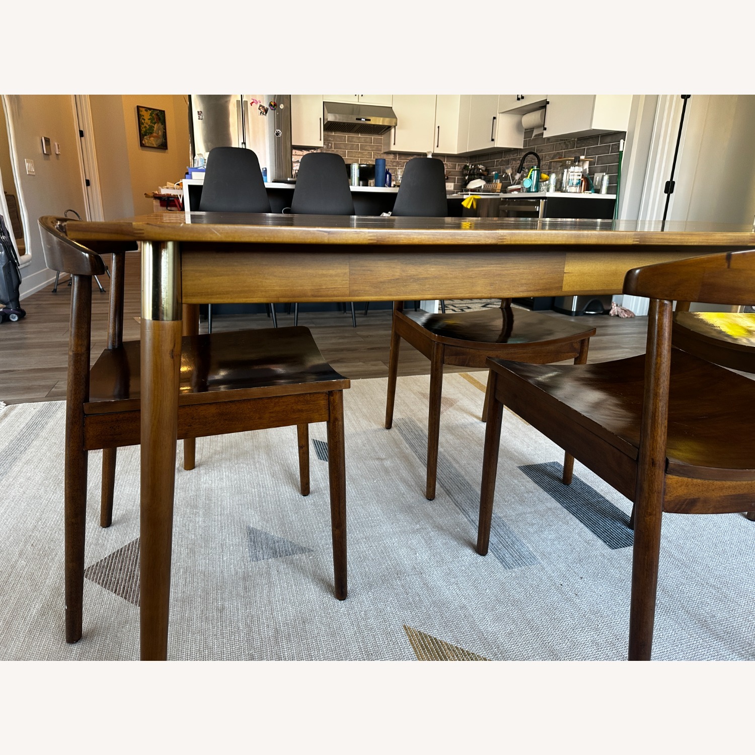 AllModern Dining Table & West Elm Chairs Set - image-12