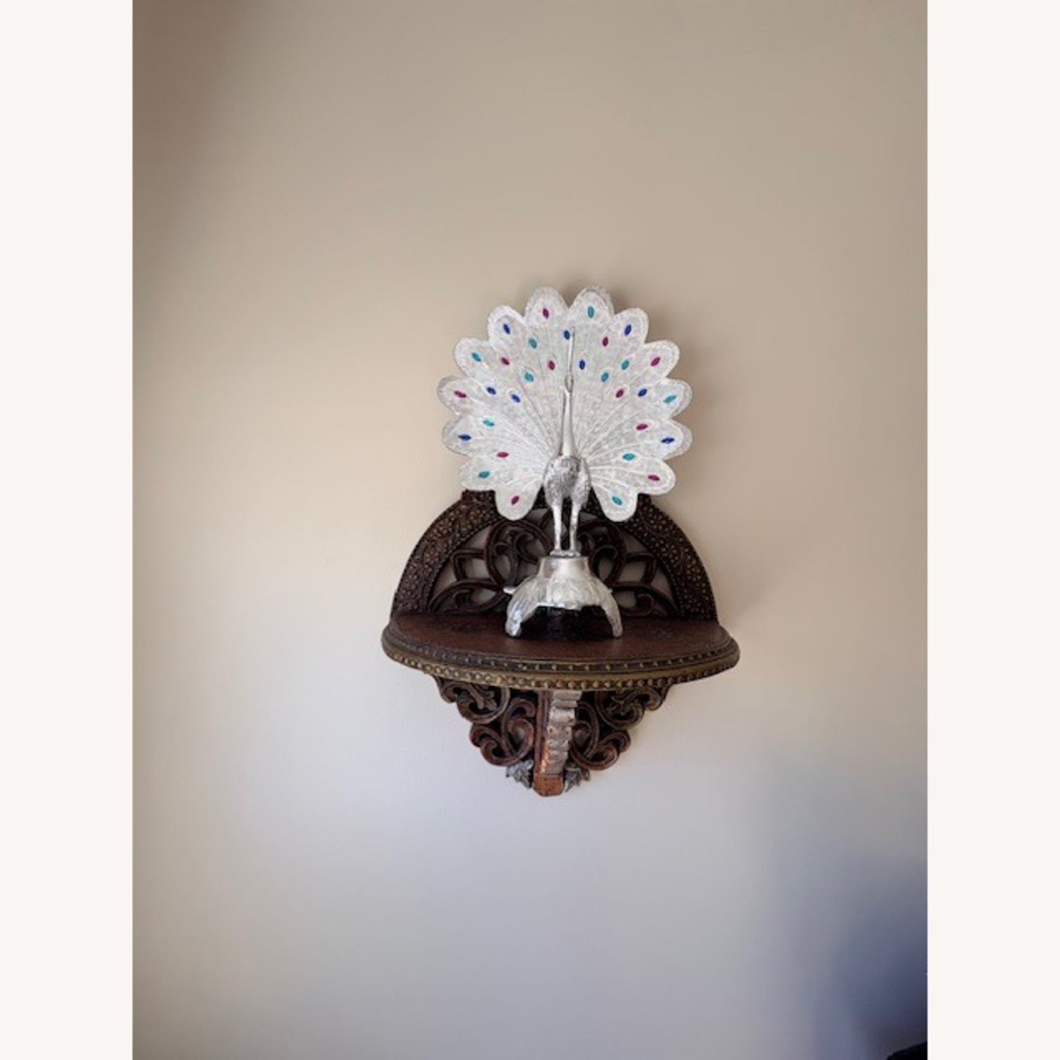 Vintage/Antique Dark Brown Wood Wall Art - image-3