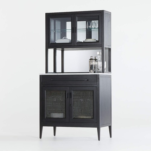 Used Crate &  Barrel Enzo Bar Cabinet with Hutch for sale on AptDeco