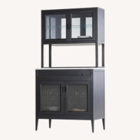 Crate &  Barrel Enzo Bar Cabinet with Hutch