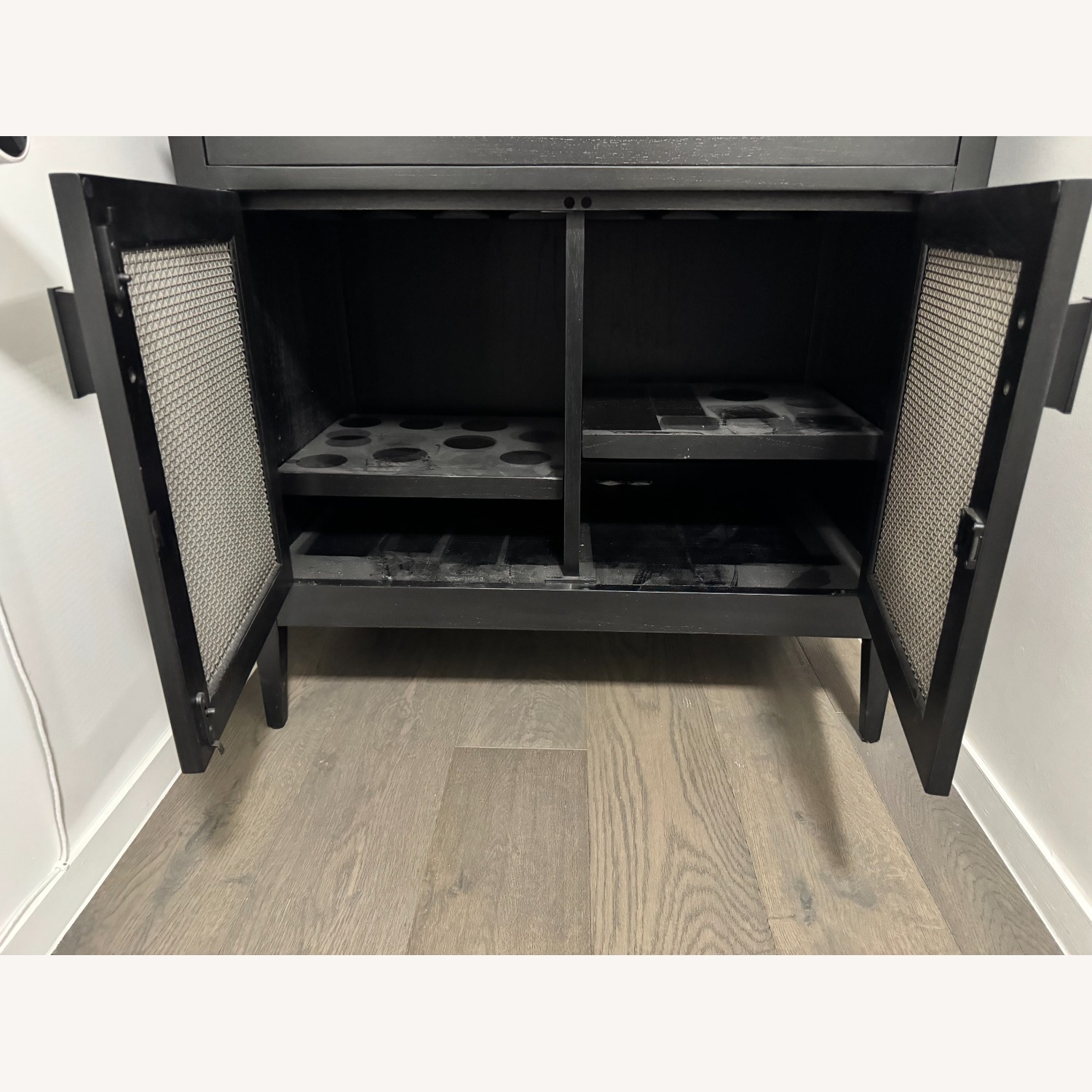 Crate &  Barrel Enzo Bar Cabinet with Hutch - image-3