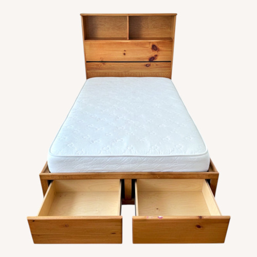 Used Gothic Cabinet Craft Natural Wood Twin Bed for sale on AptDeco